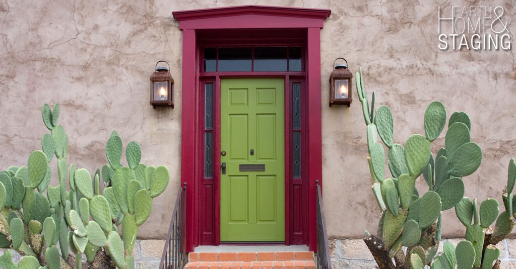 Door with cactus 1024x535 - Feng Shui Front Door: 19 Considerations with Tips, & Cures