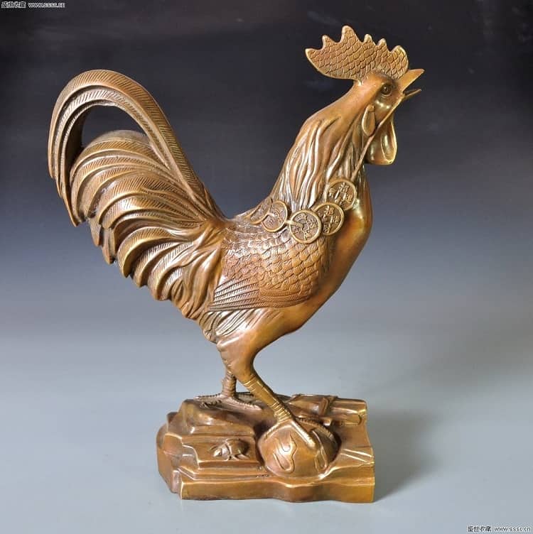 Feng Shui Item Rooster King made of reconstituted stone standing on thunder rock min - The Story of the Feng Shui Amulet: The Rooster King