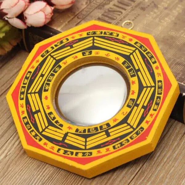 Yellowbaguamirrorwoodbackground - A Guide to Feng Shui Bagua Mirrors – Use, Placement &amp; More